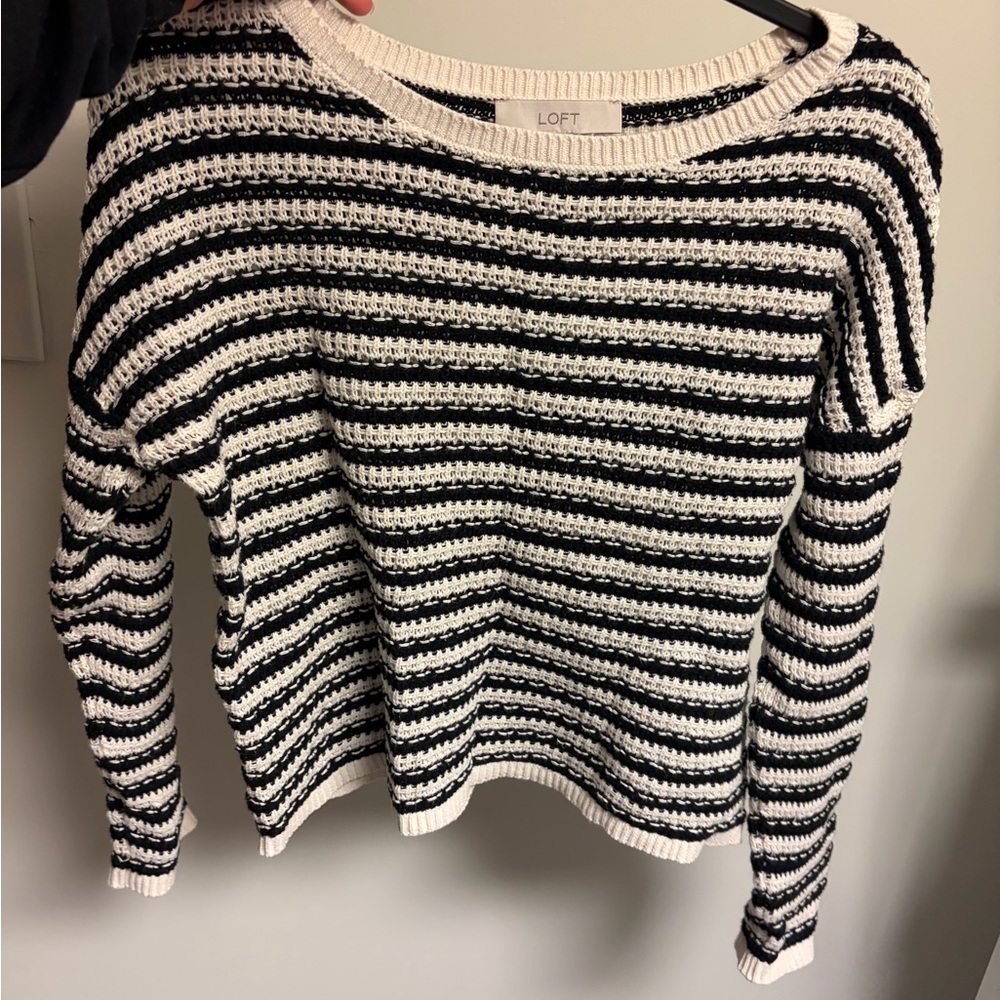 LOFT Striped Crew Neck Sweater